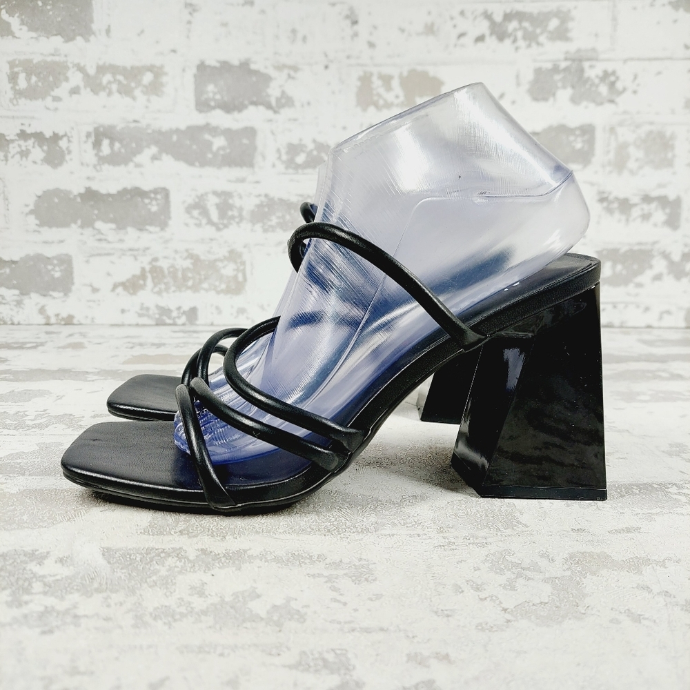 New Abound Austry Black Tubular Strappy Heeled Sandal F392